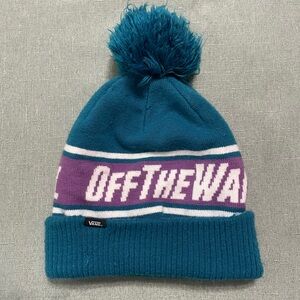 Vans Off The Wall Beanie in Teal and Purple